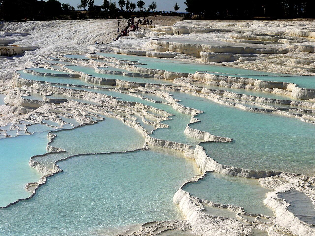 The calcium travertines at Pamukkale